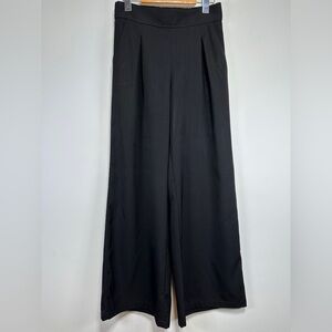 Max Studio | Black High Rise Pleated Wide Leg Pull On Pants Size M